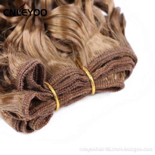 8 Inch Jerry Curl Braiding Hair Extension Light Brown 3 pieces Synthetic Curly hair bundle for Women